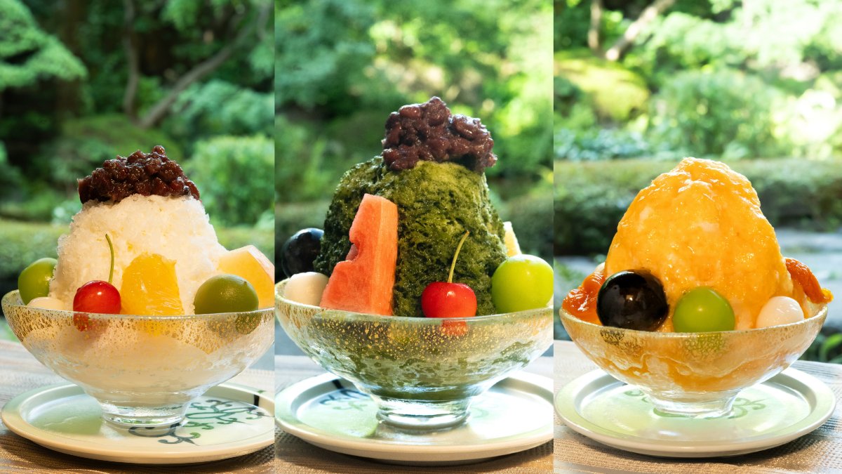 ANAICTokyo's tweet photo. 本日7月25日は「かき氷の日」。日本料理「雲海」で涼を❄️

日本庭園を望む静寂の中でいただく、雲海特製のかき氷。しろくま風・抹茶の定番2種に加え、季節ごとに入れ替わる限定の一杯もご用意しております。

涼やかな甘さと、庭園の風情に包まれながら、五感で涼むひとときを✨ https://t.co/qd22wnOhvu