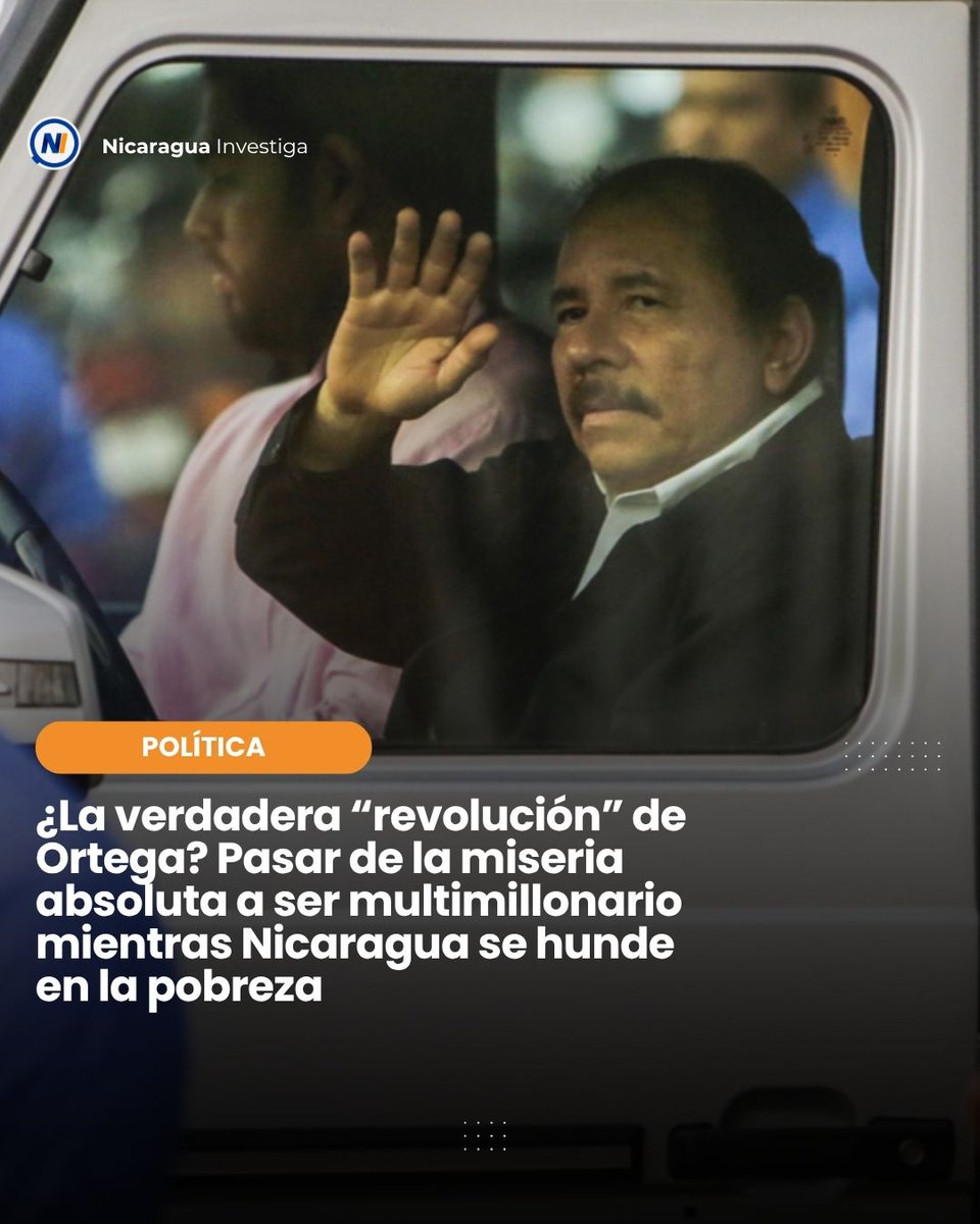 nicaraguainvest's tweet photo. #ElDato 📊 Ortega tiene el mayor logro de su vida, y es convertirse en millonario en lugar de distribuir la riqueza equitativamente a como prometió a sus seguidores https://t.co/AYsENbcy4n https://t.co/Aeft1NHwYg
