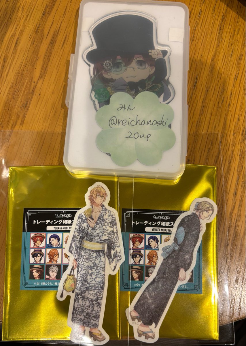 reichanoshi20up's tweet photo. 【交換】うたプリ　グラショ　名古屋
ビジュカ��ステッカー　鉱石

（譲）真斗　那月　翔　藍　カミュ
（求）同種　嶺二

ただいま名古屋パルコにおります。
手渡し希望です。
よろしくお願いします。 https://t.co/GCREHvM1GG