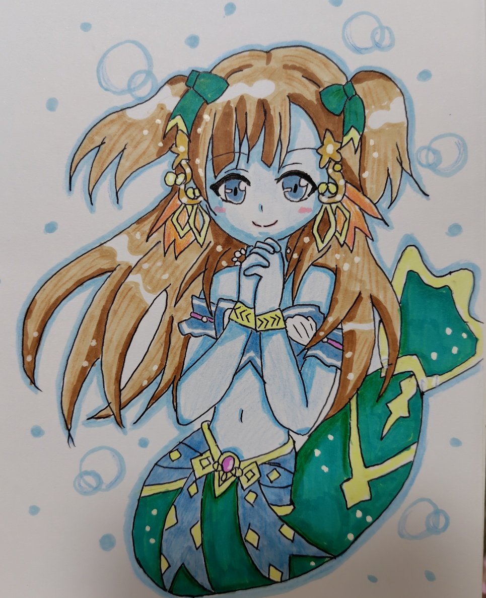 あおいはお絵描き上手くなりたい あおいが描いた歴代人魚たち 日付は