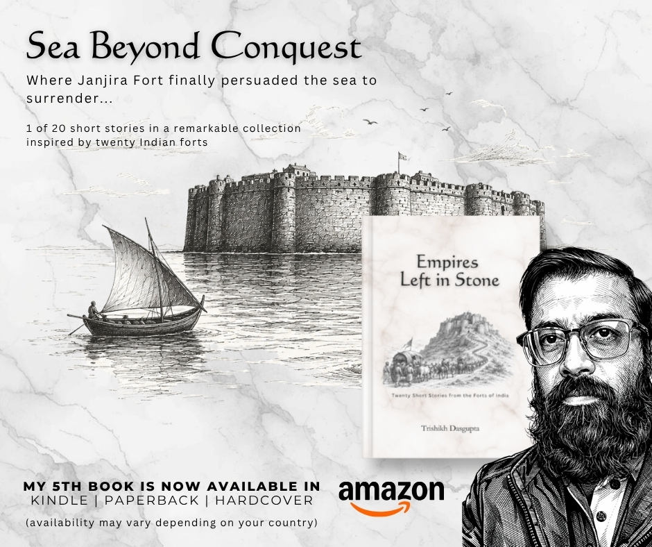 trishikh's tweet photo. Some forts stood against armies. One stood against the sea itself.

Read Sea Beyond Conquest, inspired by the legendary Janjira Fort, from my 5th published book, Empires Left in Stone.

https://t.co/EirWOvbFKF

#EmpiresLeftInStone #HistoricalFiction #IndianHistory https://t.co/DHb4wDx5q7