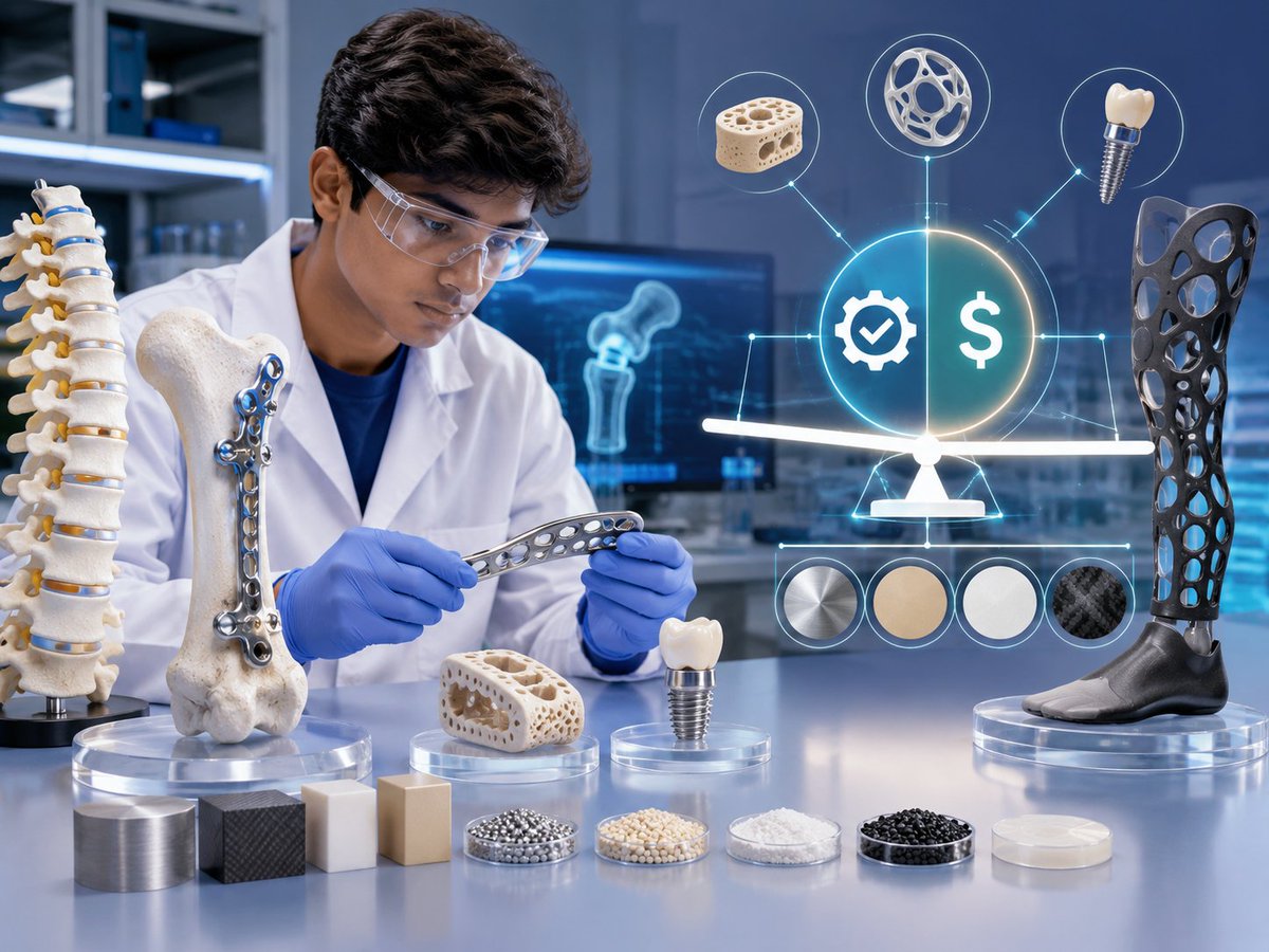 MachinedMindHQ's tweet photo. Can changing the material of a medical implant reduce its cost without affecting performance?

A high school research project could compare titanium, stainless steel, PEEK, ceramics, or bioresorbable polymers based on cost, strength, weight, and durability.

#BiomedicalEngineering #StudentResearch