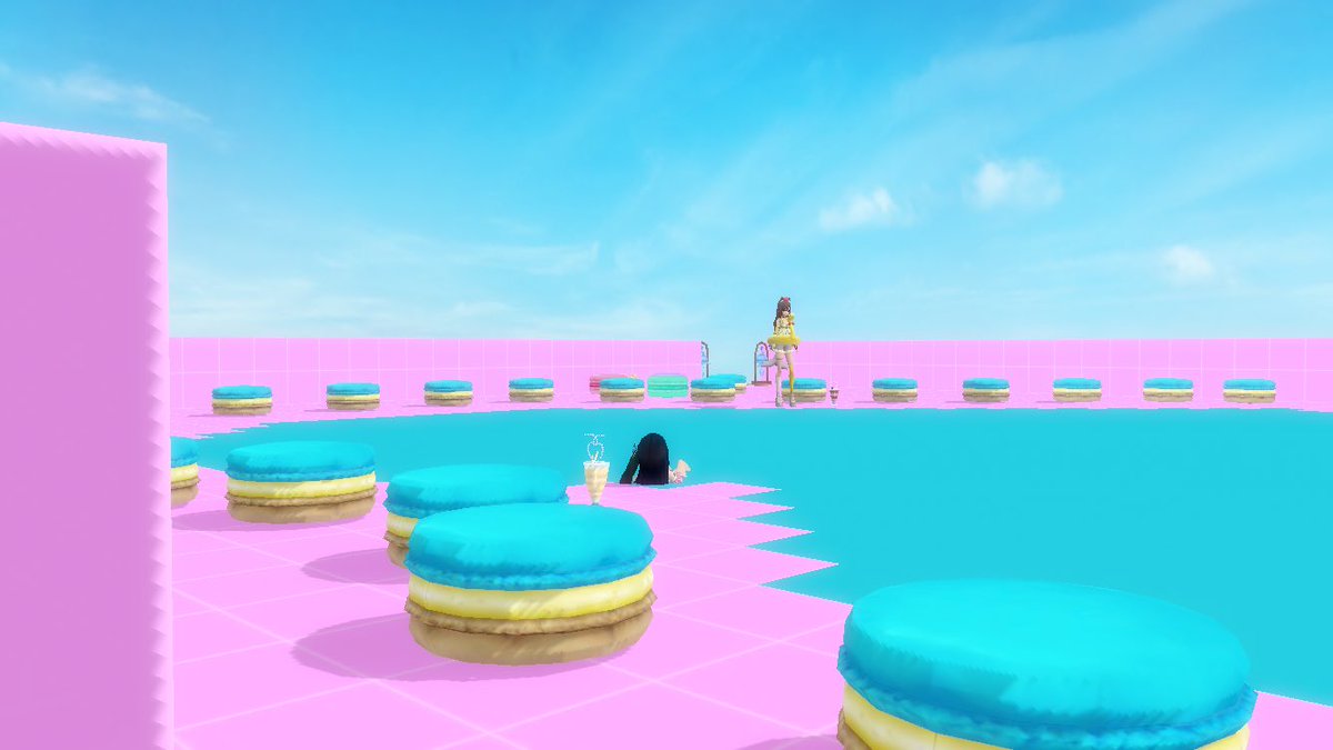Lilly_bluejelly's tweet photo. 同期のみこちゃんがハウジングに遊びに来てくれました！！！
来た時驚いててすっごく可愛かったのと嬉しかった！❀.(*´▽`*)❀.
趣味の話とかたくさんプールで遊びました
みこちゃんが全体ショット撮ってくれた
ありがとうすぎる✨️🫶
いつでもおいでねヽ(；▽；)ノ
（1/2）
#アルスト https://t.co/oRfAswfZn7