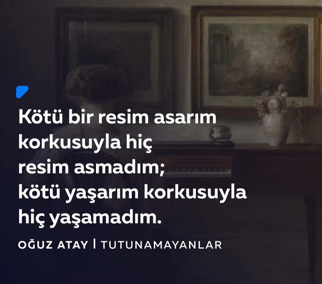 Birgul1gul's tweet photo. Kötü resim asarım diye evet hiç resim asmadım.
İyi yaşamak için yara bere içinde kaldım hem de ölesiye. Hala kanar yaralarım. Ama kahkahalara çıldırmalara çocuklar gibi hala sevinmelere de doyamadım. Yaşamak güzel şey korkusuzca...
#OğuzAtay #yaşamak #Tablo #Ölesiye https://t.co/5h4XBDuwkm
