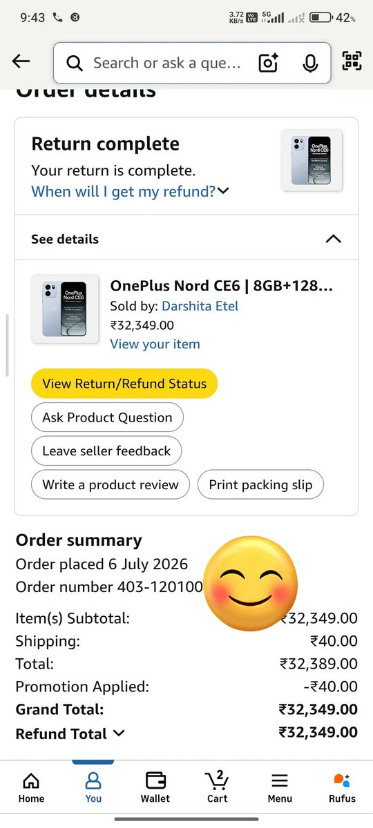 DevilalMehra's tweet photo. @OnePlus_IN @OnePlus_Support @amazonIN amazone ने मेरा ऑर्डर डिलिवरी के टाइम कैंसल कर मुझे से बिना संपर्क करे मैं डिलिवरी ऑफिस भी गया लेकिन उससे पहले ही वो रिफंड लगा चुके थे मैने product rs32349 का buy किया था मुझे बोले ऑर्डर फिर से के दो लेकिन price बढ़ चुका है मुझे बोले वाउचर https://t.co/2enCY0CIjb