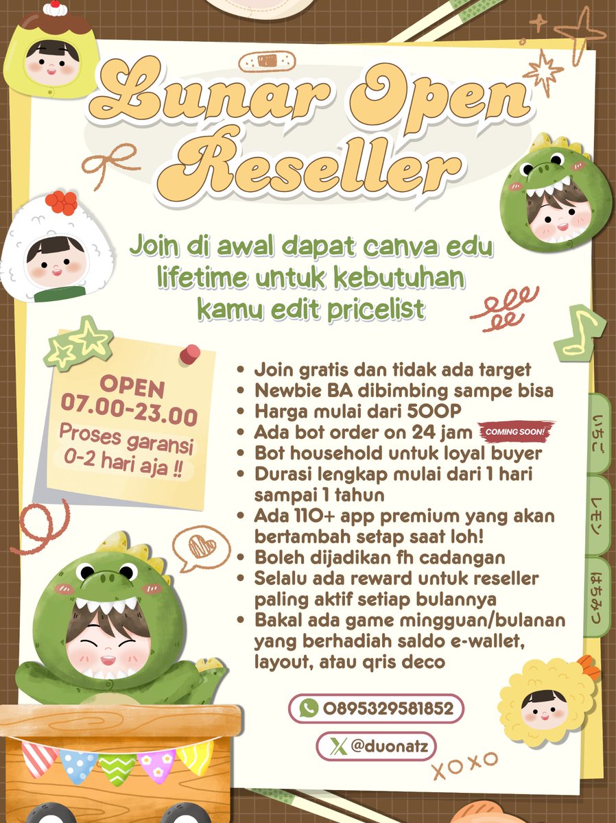 presevnt's tweet photo. hai! @duonatz masih open reseller nih, yuk buruan join

★. harga mulai 400p
★. bisa akses hh sendiri
★. fixing max 2d aja

daan Lunar Ress lagi ada event get 𝗛*𝗡𝗦 𝗣𝗮𝗿𝗳𝘂𝗺𝗲 lohh, jgn lupa buat ikutan bub😉 #zonauang #bealanja https://t.co/GvrqZn51It