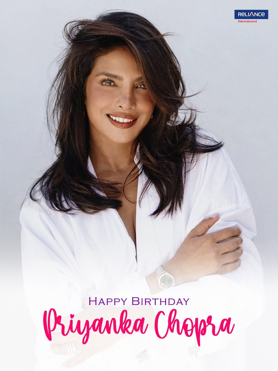 RelianceEnt's tweet photo. The powerhouse of talent. The iconic diva. The superstar.
Here’s wishing @priyankachopra a very happy birthday.
#HappyBirthdayPriyankaChopra #Bluffmaster #Don2 #Zanjeer https://t.co/W9VUqoucZE