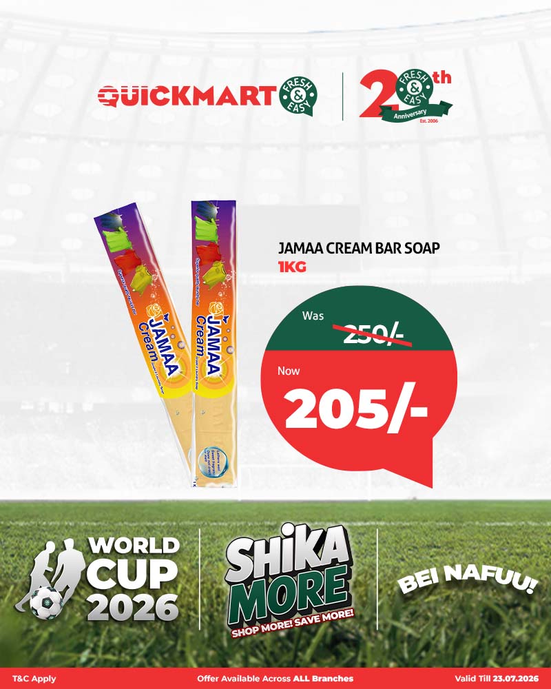 QuickmartKenya's tweet photo. Before the final whistle blows, make sure your home is looking like a champion. Grab amazing weekend deals on home care products and Shika More for less at Quickmart.

*Offer validity as indicated at the bottom right of the image.

Shop online from our website https://t.co/6KkQEljJvp

Download the app https://t.co/bf1Ad9HiLB

#WorldCup2026
#ShikaMore
#20YearsTogether
#BeiNafuu
#FreshAndEasy