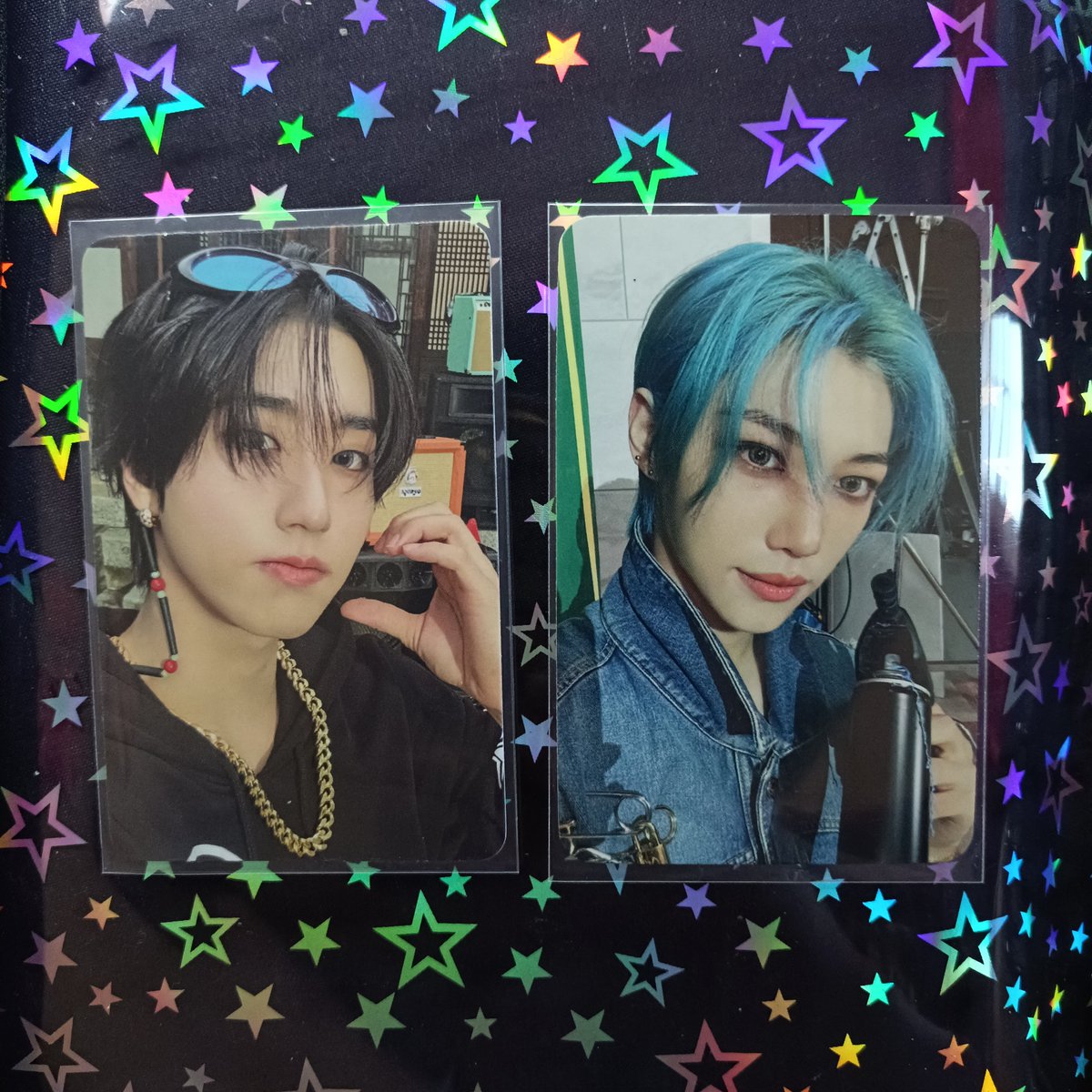 starryohcean's tweet photo. ✵˖ִ ࣪⚝₊. ݁ ˎˊ˗ #mailsforky 

late post bc i got them last week but yay jilix pcs again for the collection!! 🤍🩵

@songbymins #tnxheysol https://t.co/5LXT1iASKe