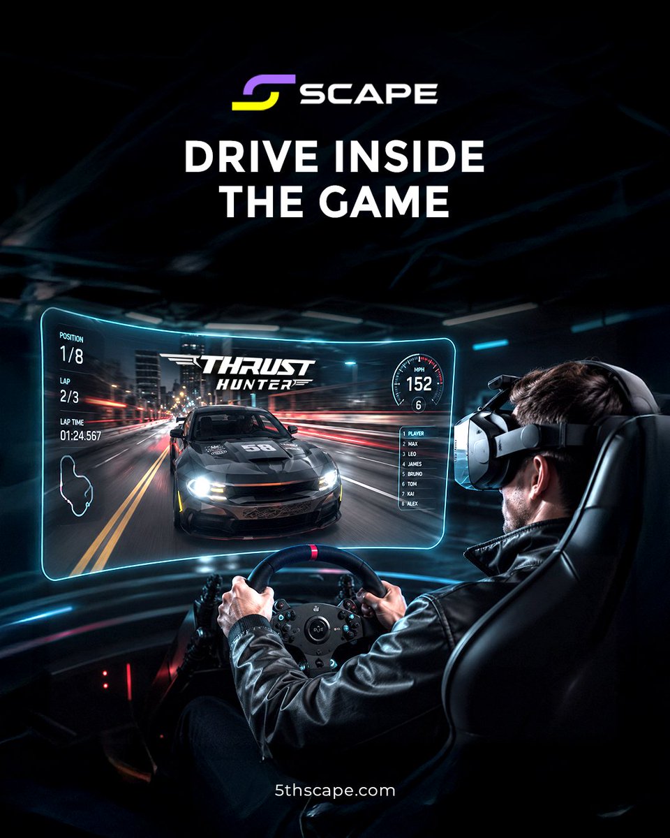 5th_scape's tweet photo. Racing in VR is pure adrenaline. You’re not just controlling the car — you feel like you’re sitting inside it.
#VRRacing #5thScape #VRGames #RacingGames #GamingAdrenaline #NextGenGaming https://t.co/Dt2akl2nyl