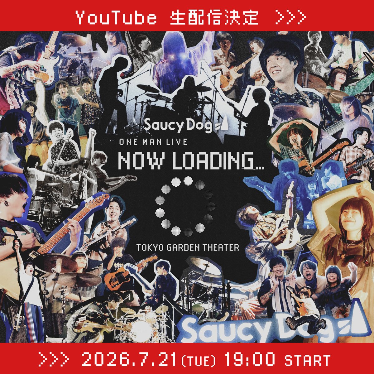 saucydog_offi's tweet photo. ✔️『Saucy Dog ONEMAN LIVE 2026 「NOW LOADING …」』公演をSaucy Dog オフィシャルYouTubeチャンネルにて生配信決定📹✨
 
残念ながらチケットが取れなかった方や、遠方にお住まいの方はYouTube生配信をぜひチェックしてね👀

お楽しみに🐕💨

詳しくはこちらから💁
🔗https://t.co/UI1UCukhix

#サウシーNOWLOADING
