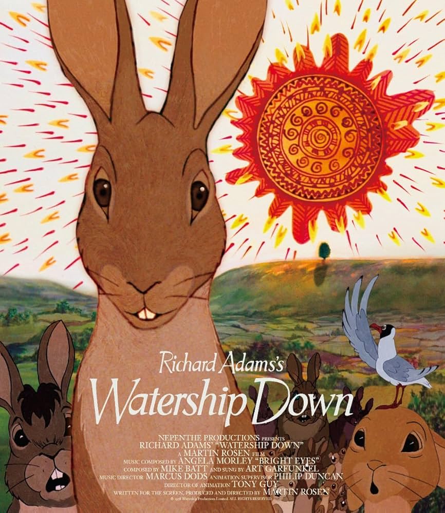 honoo628's tweet photo. Watership Down (1978)

久々に鑑賞
可愛いうさぎの絵ながら、国家的なリアリズムが強烈な社会性と、ヒューマニズムすぎる精神性で過酷な生存戦略と容赦ない暴力が描かる大傑作
ディストピア感も溢れている

原作含め児童向けであるのはお国の価値観の違いを感じるが、強烈で良い学びは得られると思う https://t.co/xex04zE8vJ