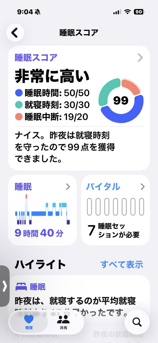 lionnet0303's tweet photo. 睡眠スコア https://t.co/RFMjWnvqHt