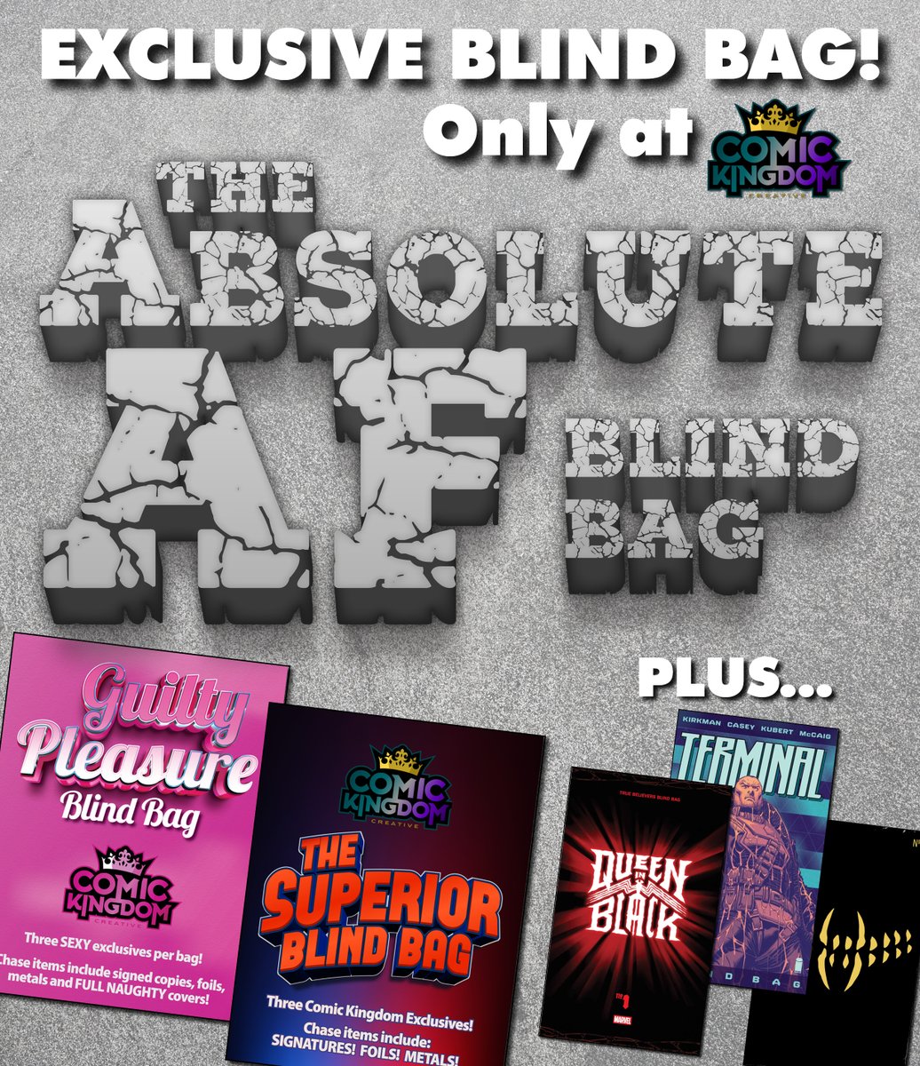 ComicKingdom_Cr's tweet photo. π₯ ON SALE NOW at https://t.co/FP63kcbjBm!
π₯ THE ABSOLUTE AF BLIND BAG!
π Guilty Pleasure Blind Bag!
π¦ΈββοΈ The Superior Blind Bag!
βοΈ Available through Monday!
#comickingdomrules #comickingdomcreative #blindbag #dcabsolute #exclusivecomic #sexycomic https://t.co/nXr33RmEnJ