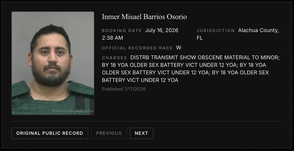 whiteboxproject's tweet photo. Inmer Misael Barrios Osorio was arrested for sexually assaulting a child under the age of 12, as well as for child obscenity and indecent exposure.

His victim, an American girl, sustained injuries from his attack and will probably suffer lifelong trauma.

Inmer is a Guatemalan national who fled to Guatemala after his assault, was then extradited back to the United States, and is now being listed as White in police booking records.

Inmer isn’t White. He isn’t even American.