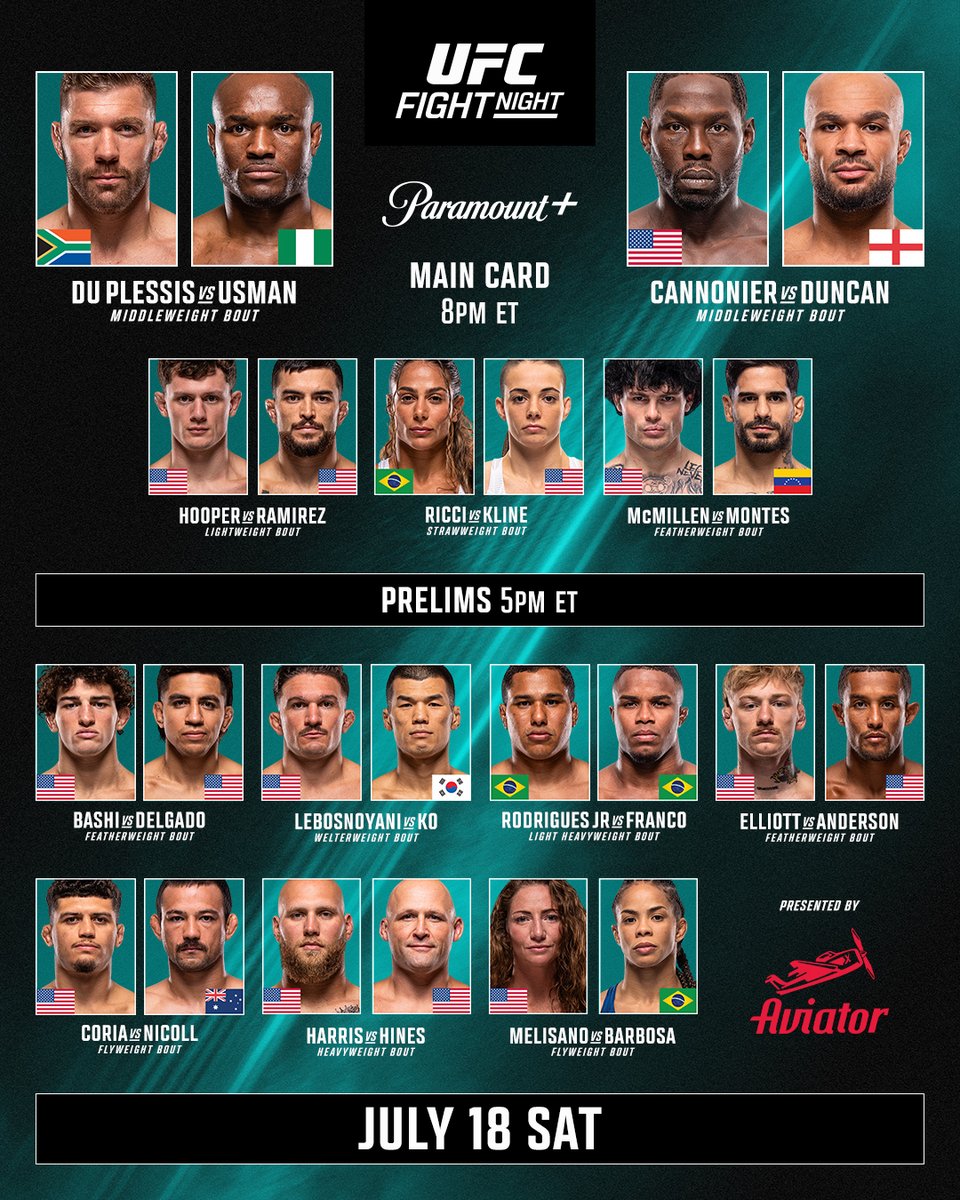 ufc's tweet photo. Fireworks in the 405 💪
 
Prelims - 5pmET
Main Card - 8pmET
 
[ #UFCOKC LIVE on @ParamountPlus | B2YB @Aviator_Spribe ] https://t.co/vfIZSwFHku