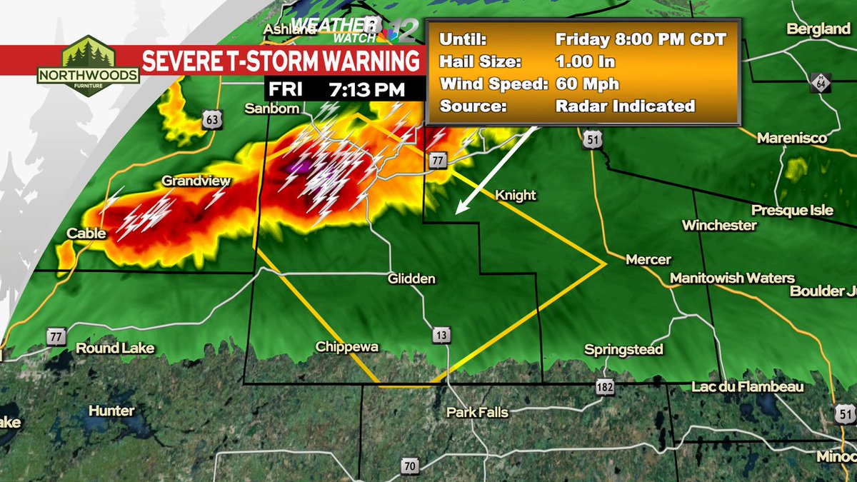 WJFW12's tweet photo. A Severe Thunderstorm Warning has been issued within our viewing area until 7/17 8:00PM CDT.
Check the Weather Watch 12 Weather App or go to https://t.co/8wQBIxA6WF for more information. #wiwx https://t.co/fUTnEGkCrM