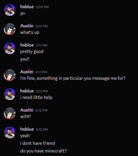 AustinOblivion's tweet photo. @hsblueAU Had a sneaking suspicion this wasn't you lol https://t.co/49Yjw0OFKn