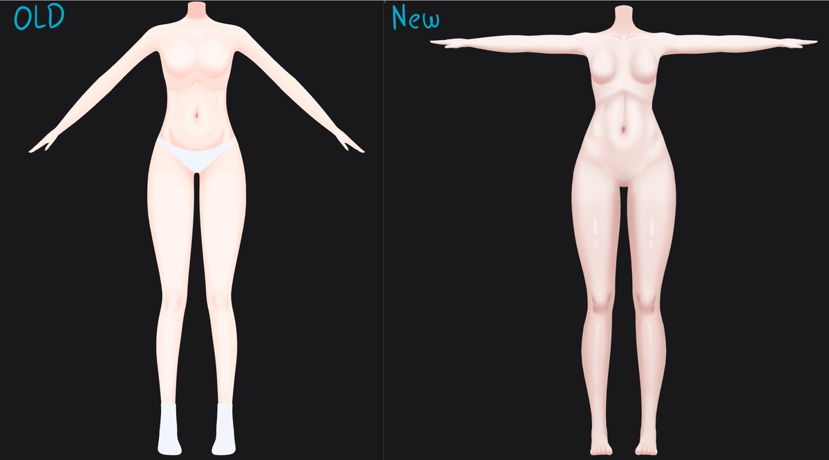 thurnail's tweet photo. Comparacion de Texturizado del cuerpo con el modelo anterior. Mai Chikita 2 WIP
En cada comparacion me sorprendo mas de las diferencias jajaja😅 https://t.co/uWVdo8avSW
