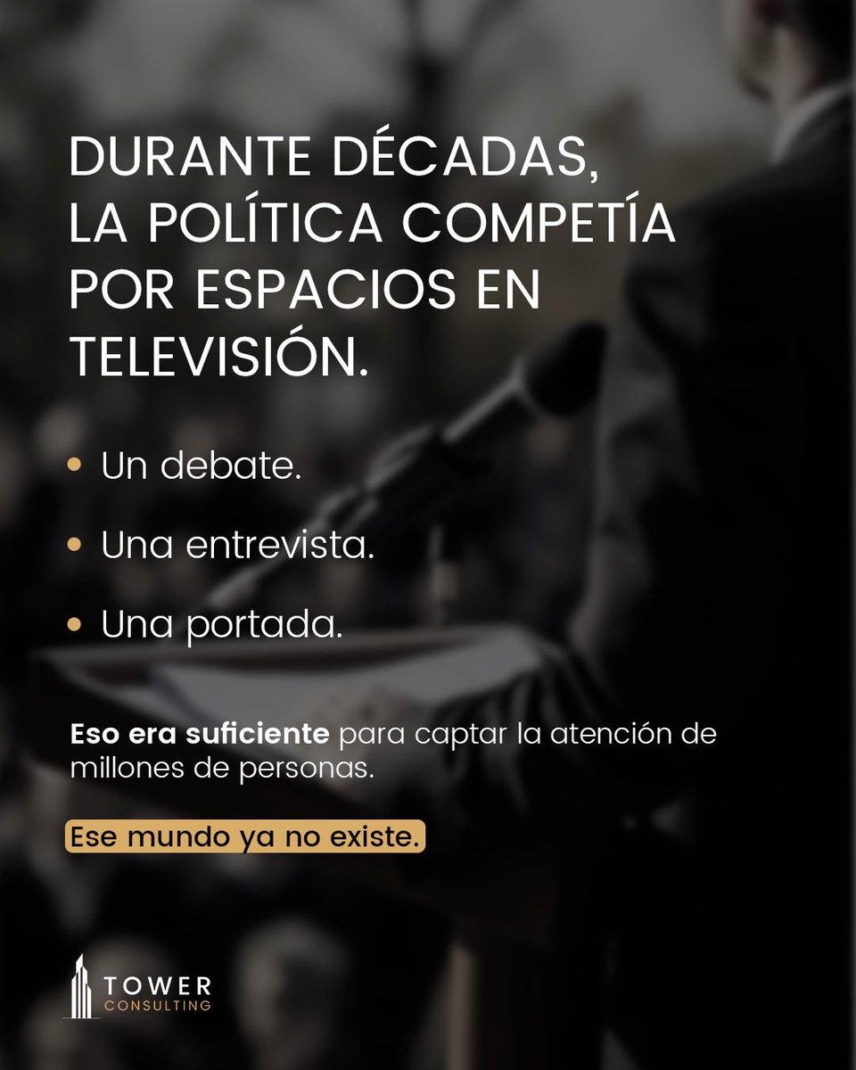 Towercons_uy's tweet photo. Durante años, la comunicación política se centró en el mensaje.

Hoy, el verdadero desafío está mucho antes: comprender cómo cambió el comportamiento de las personas.

La atención es limitada. La información es abundante. La competencia ya no son solo otros candidatos. https://t.co/Cy6NpMF4kD