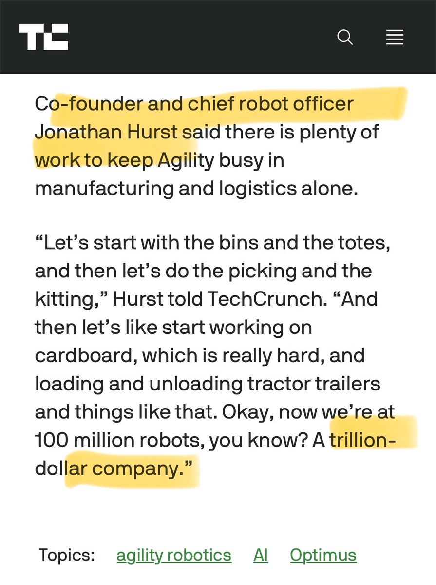 CapitalSqueez's tweet photo. $ccxi Cheif Robot Officer said: “we are a trillion dollar company”

He has the long term vision for Agility Robots. 🔥🔥

@HumanoidInvest @SPAC_zilla https://t.co/puy7ZyDJTC