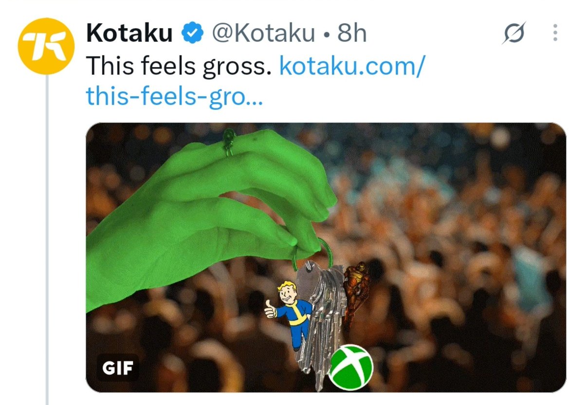 MrboomstickXL's tweet photo. The ONLY thing here that is "gross" @Kotaku is that your website still exists 🤮 The "look at me, I hate @XBOX" click bait articles are getting old AF! https://t.co/MoD0PbMH4b