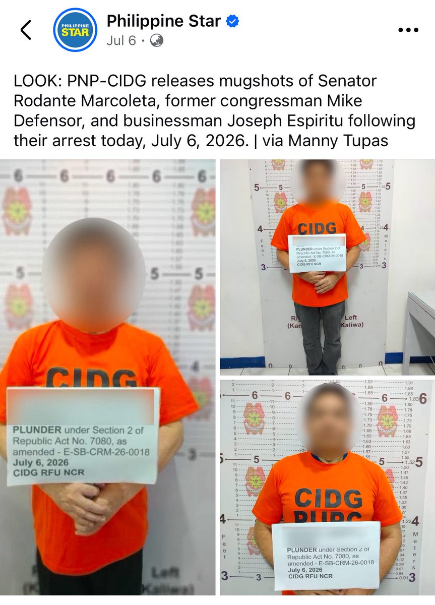 dailynetizen24's tweet photo. BAKIT DAW HINDI NAKA-BLUR? 🤔

Napansin ng maraming netizens ang mugshot na ito ng The Philippine Star. Ang tanong nila: bakit malinaw ang mukha, samantalang sa karamihan ng mga kahalintulad na kaso ay naka-blur ang mga mugshot?

Matagal nang nakasanayan ng publiko na ang mga mugshot na ipo-post ng mga news organizations ay kadalasang naka-blur, lalo na kung ang taong sangkot ay suspect pa lamang at wala pang pinal na hatol.

Marami rin ang nagkumpara rito sa mga naunang posts ng The Philippine Star, kung saan naka-blur ang mga mukha ng mga pinaghihinalaang drug personalities. Maging ang mga mugshot ng ilang naarestong personalidad at pulitiko noon, gaya nina Jinggoy Estrada at Rodante Marcoleta, ay naka-blur din.

Kaya ngayon, maraming netizens ang nagtatanong: May nagbago ba sa editorial policy, o isa ba itong exception?

Ito ang caption ng The Philippine Star sa naturang post:

"Criminal complaints have been filed against a businessman, said to be an organizer of s*x orgies among his clients, who was arrested in Pasig for allegedly selling the party drug ****asy, police said on Friday."

Ano sa tingin ninyo? Dapat bang pare-pareho ang pagtrato ng media sa paglalathala ng mga mugshot, o may mga sitwasyong puwedeng gawing exception?