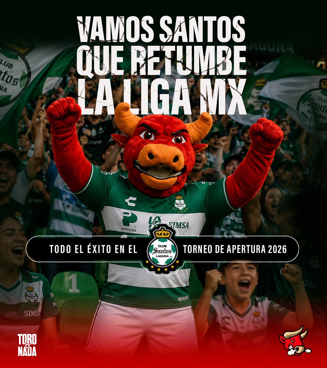 toros_laguna's tweet photo. Toda la manada de Toros Laguna les deseamos el mayor de los éxitos al Club Santos Laguna en este nuevo torneo.🏟️ A retumbar la Liga MX. 🤘🏻💚 #TOROoNADA @ClubSantos https://t.co/uqgmZMqqUM