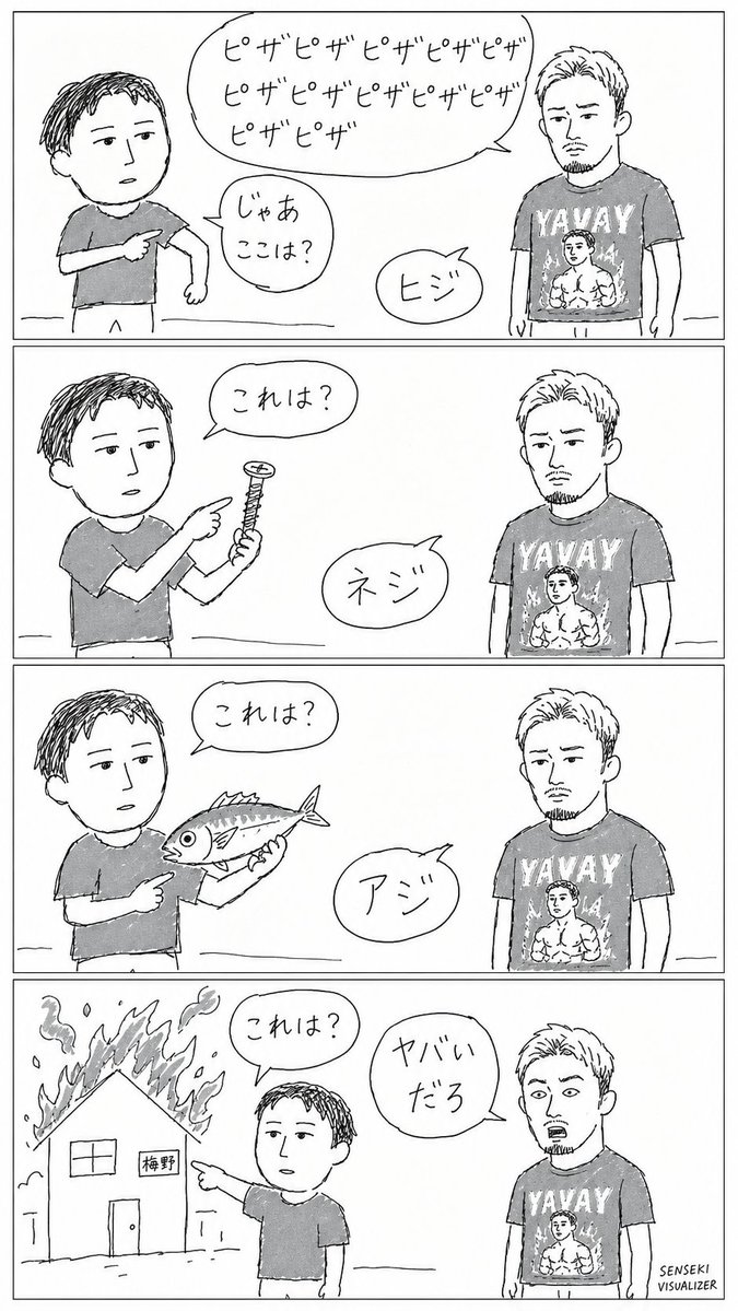 マンガでは家が燃えてしまいましたが、 今日燃えてほしいのはケージの