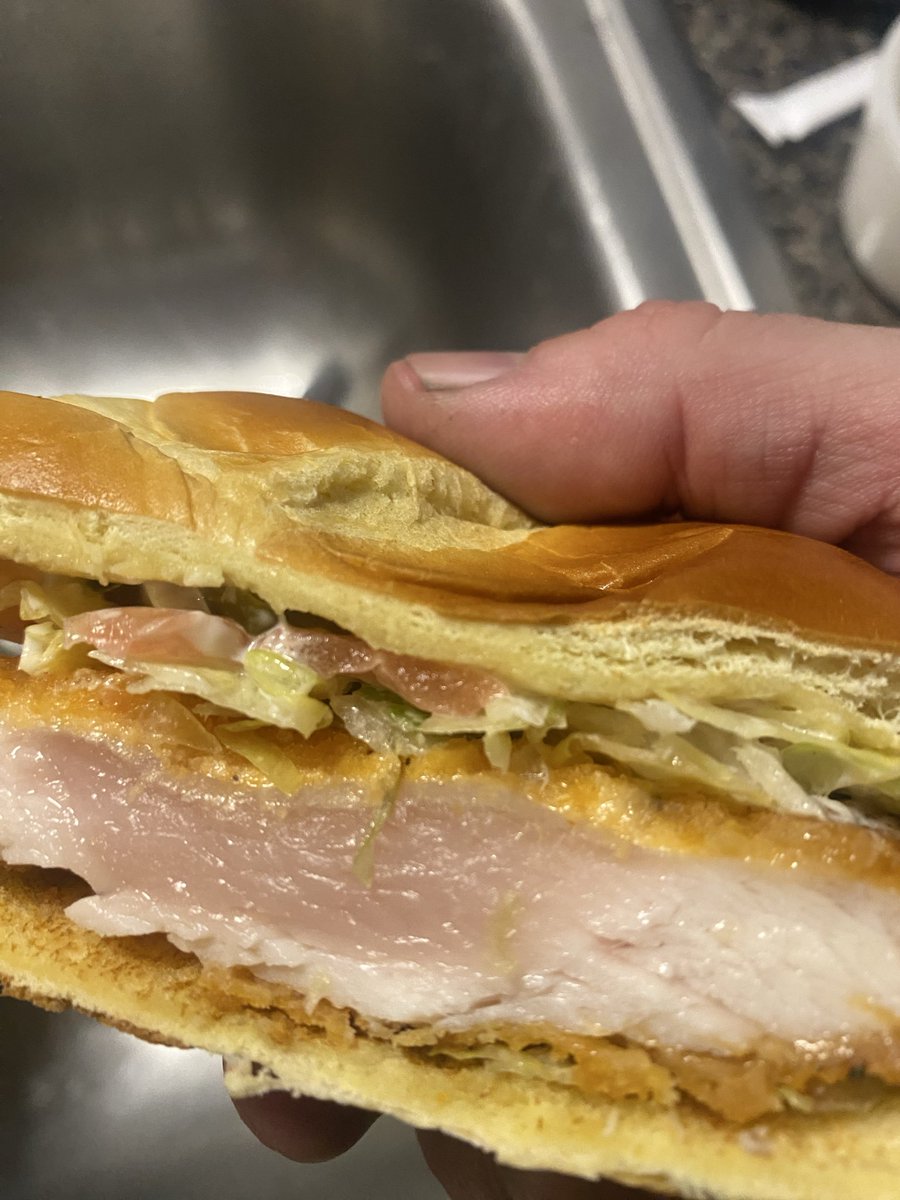 jakeott78's tweet photo. @Wendys what kind of crap is this? Your Voorhees NJ location selling raw chicken sandwiches. https://t.co/3SbKW4FxYG