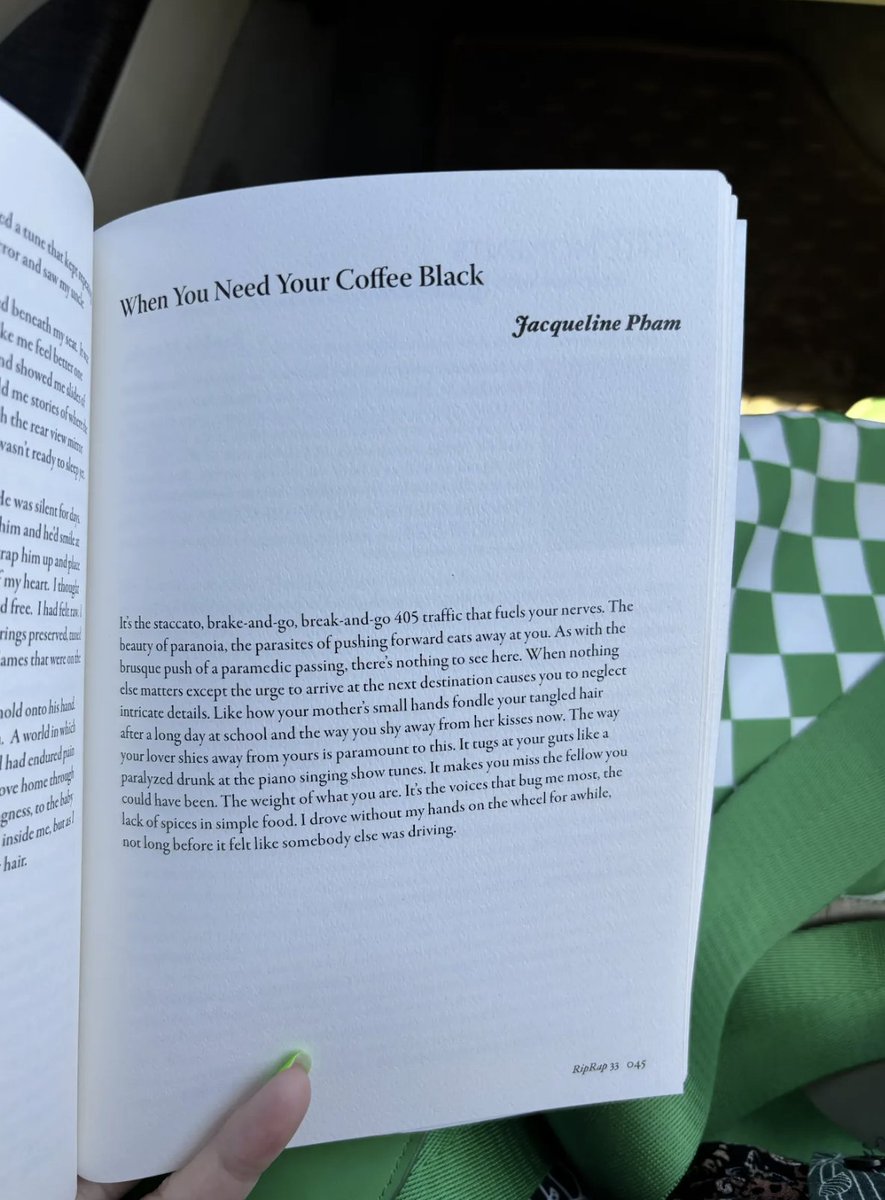 JaxNTP's tweet photo. my poems from CSULB's RipRap Volume 33:
• "NightHawks;"
• "when you need your coffee black;"
• "I'm Listening to Strange Fruit."
Some days, used bookstores return versions of yourself you thought had disappeared
#poetry #indiebookstores #jaxntp #riprap #csulbmfa #jaxntpPoet https://t.co/6kuqZTSAXV