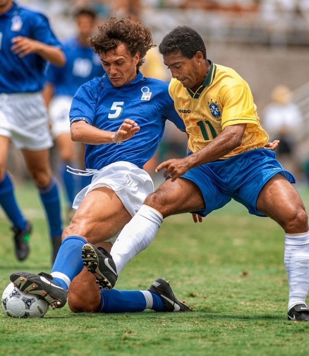 futnostalgico's tweet photo. Maldini vs Romário. 1994. https://t.co/PLoLO2qIAO