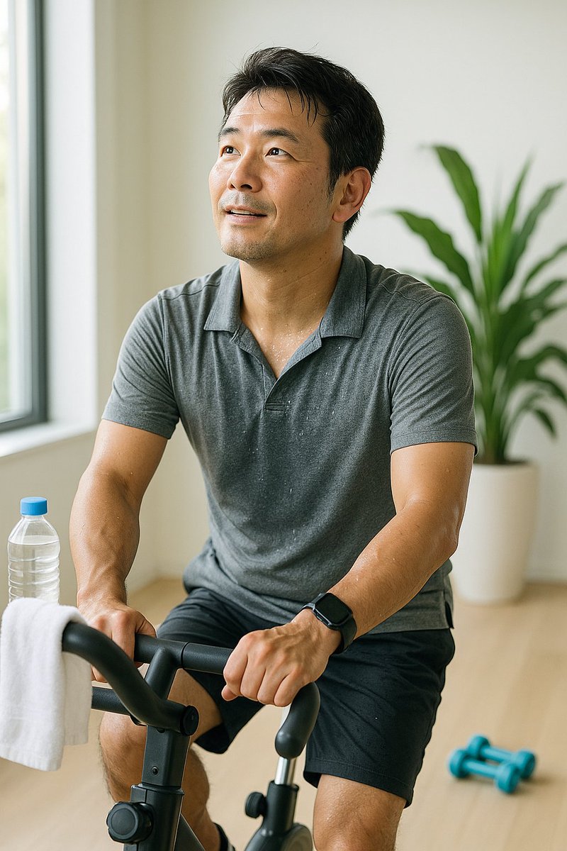 Yohei_Trainer's tweet photo. 汗だくになるほど頑張るほど、免疫に良いとは限りません。

40代男性が「免疫力を上げたい」と思ったとき、いきなり長距離ラン、ハードな筋トレ、週末だけの全力スポーツに走りがちです。

もちろん運動は大切です。  
ただし、免疫のために必要なのは“追い込む運動”ではなく、“体を巡らせて、回復できる運動”です。

なぜ重要なのか。

40代は、仕事の責任、睡眠不足、会食、ストレスが重なりやすい年代です。  
ここに強すぎる運動を足すと、体は健康になる前に「回復の仕事」でいっぱいになることがあります。

風邪をひくと、仕事の予定が崩れる。  
家族にも気を使う。  
運動習慣も止まる。

だから免疫対策の運動は、「その日だけ頑張る」より「来週も続けられる強さ」が大事です。

科学的に見ると、免疫は体の中を見回る警備チームのようなものです。  
血液やリンパの流れに乗って、体の異変をチェックしています。

軽〜中くらいの運動をすると、筋肉がポンプのように働き、血の巡りが良くなります。  
すると免疫細胞が体を見回りやすくなる、と考えられています。

さらに、筋肉を動かすと体の中で炎症を整える物質も出やすいと言われます。  
軽く体温が上がることも、体の防御反応にはプラスに働く可能性があります。

一方で、長時間の激しい運動や、寝不足のままの追い込みは別です。  
体にとってはストレスになり、運動後にだるさや喉の違和感が出る人もいます。

つまり、免疫のための運動は「強ければ強いほど良い」ではありません。  
目安は、終わった後に少しスッキリして、翌日に疲れを引きずらない強度です。

今日からできる実践方法を5つ。

① 会話できる強度で20分

エアロバイク、軽いジョグ、プール、ゆるいサイクリング。  
種目は何でもOKです。

ポイントは「短い会話ならできるけど、歌うのは少しきつい」くらい。  
息が上がりすぎるなら強すぎます。

週2〜3回からで十分です。  
毎日やろうとして挫折するより、少し物足りないくらいで終える方が続きます。

② 大きな筋肉をゆっくり動かす

免疫の巡りを考えるなら、腕だけより下半身や背中も使いたいところです。

例えば、  
壁を押す動作を30秒。  
仰向けでお尻を上げるヒップリフト10回。  
タオルを両手で引っ張り、背中に力を入れる10回。

きつい筋トレではなく、「眠っている筋肉を起こす」イメージです。

③ 運動後に汗冷えさせない

意外と見落としがちです。  
運動後、汗をかいたシャツのまま冷房の効いた部屋に入る。  
首元が冷えたまま帰宅する。

これでは体が余計に疲れます。

運動後は、汗を拭く。  
できれば着替える。  
冷たい風を直接浴び続けない。

免疫のためには、運動そのものだけでなく「運動後の扱い」も大事です。

④ 翌朝の体調で強度を決める

運動した翌朝に、体が軽いならちょうどいい。  
だるい、喉がいがらっぽい、関節が重いなら強すぎたかもしれません。

40代は、運動中の気合いより翌朝の反応を見た方が正確です。  
体はあとから答えを出します。

⑤ 風邪気味の日は“首から下”を見て判断

鼻水や軽い喉の違和感だけなら、無理のない範囲で軽く動く程度にします。  
ただし、発熱、強い咳、胸の苦しさ、関節痛、全身のだるさがある日は休む選択が安全です。

休むことも免疫対策です。  
運動で取り返そうとしない方がいい日もあります。

まとめると、免疫を支える運動はハードさ勝負ではありません。

会話できる強度。  
大きな筋肉を動かす。  
汗冷えを防ぐ。  
翌朝の反応を見る。  
風邪気味の日は無理しない。

40代からは、体を鍛えるだけでなく、回復できる範囲で動くことが大切です。

あなたの運動は今、「終わった後に元気が残る運動」ですか？それとも「翌日に疲れを持ち越す運動」ですか？

#免疫力 #40代男性 #運動習慣