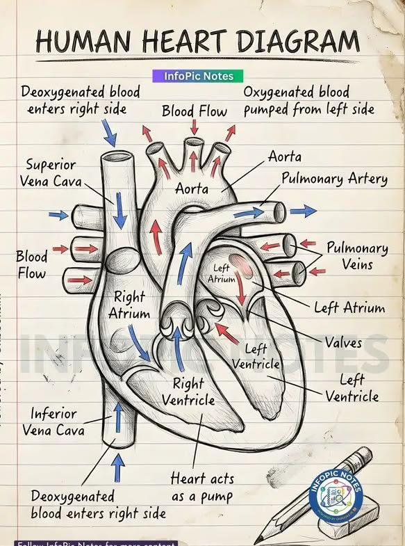 TheMapsGuide's tweet photo. Human Heart Diagram https://t.co/20rCYCqccI