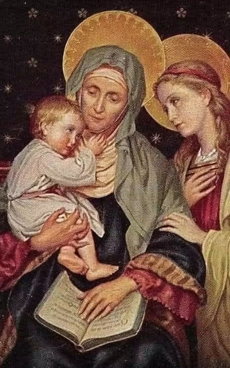 sscjusa's tweet photo. NOVENA IN HONOR OF SAINT ANN
July 17-July 25

Feast of Saints Joachim and Ann - July 26

In the Name of the Father, and of the Son and of the Holy Spirit. Amen.

O Almighty God * Father of mercies and Giver of all good gifts * we kneel before You to honor You in Your Saints; and to ask their intercession in our many needs. * We are truly sorry for all our sins; and humbly ask Your pardon. Please grant our petitions and a full measure of the indulgences granted by Your Vicar, the Pope * and draw us ever nearer Your Divine Heart. Amen.

PRAYER TO SAINT ANN, MOTHER OF THE BLESSED VIRGIN MARY
 With a heart full of sincere and filial veneration, * I prostrate myself before you, * O Blessed Saint Ann. * You are that beloved and privileged creature who, * because of your extraordinary virtue and sanctity,* did deserve of God that chief of graces, * of giving life to the treasury of grace, * the Blessed among women, * the Mother of the Incarnate Lord, * the Blessed Virgin Mary.
 Ah, in consideration of such exalted favors, * please, O most tender Saint, * receive me among the number of your truly devoted servants, * for such I profess myself to be * and wish to remain for the rest of my life. * Surround me with your efficacious patronage * and obtain for me from God the imitation of those virtues with which you were so profusely adorned. * Obtain for me a knowledge of my sins and sorrow for them, * an ardent love of Jesus and Mary, * and a faithful and constant observance of the duties of my state in life. * Save me from all dangers in life, * and assist me at the hour of my death * that I may safely reach Paradise, * there to praise with you, most happy Mother, * the Word of God made man in the womb of your most pure daughter, * the Blessed Virgin Mary. Amen.
 One Our Father, Hail Mary, Glory Be to the Father 

PRAYER TO SAINT ANN TO OBTAIN A SPECIAL FAVOR
 O Glorious Saint Ann, * filled with compassion for those who invoke you * and with love for those who suffer, * heavily laden with the weight of my troubles, * I cast myself at your feet * and humbly beg of you to take the present affair * which I recommend to you * under your special protection. [here mention silently your intentions] Please recommend it to your daughter, * the Blessed Virgin Mary, * and lay it before the throne of Jesus * so that He may bring it to a happy issue. * Please continue to intercede for me * until my request is granted. * Above all, * obtain for me * the grace of one day beholding my God face to face * and with you and Mary and all the Saints * praising and blessing Him for all eternity. * Amen.

[Three times]
 Good Saint Ann, Mother of her who is our life, our sweetness and our hope * pray to her for us and obtain our requests.
 Good Saint Ann, * Pray for us.

HYMN TO SAINT 
 Tune: Immaculate Mary 

1. Hail mother of Mary, O gracious St. Ann, 
 God's marvelous choice from the whole race of man.

Refrain:
 O good Saint Ann, Saint Ann, pray for us.
 O good Saint Ann, Saint Ann, pray for us.

2. Sweet child of election, deemed worthy to bear
 the Virgin of virgins, Christ's Mother most fair.

Refrain:
 O good Saint Ann, Saint Ann, pray for us.
 O good Saint Ann, Saint Anne pray for us.

3. Look upon our sorrows, give ear to our 'plaint, 
 behold our afflictions, O powerful Saint.
 Refrain:
 O good Saint Ann, Saint Ann, pray for us.
 O good Saint Ann, Saint Ann, pray for us.