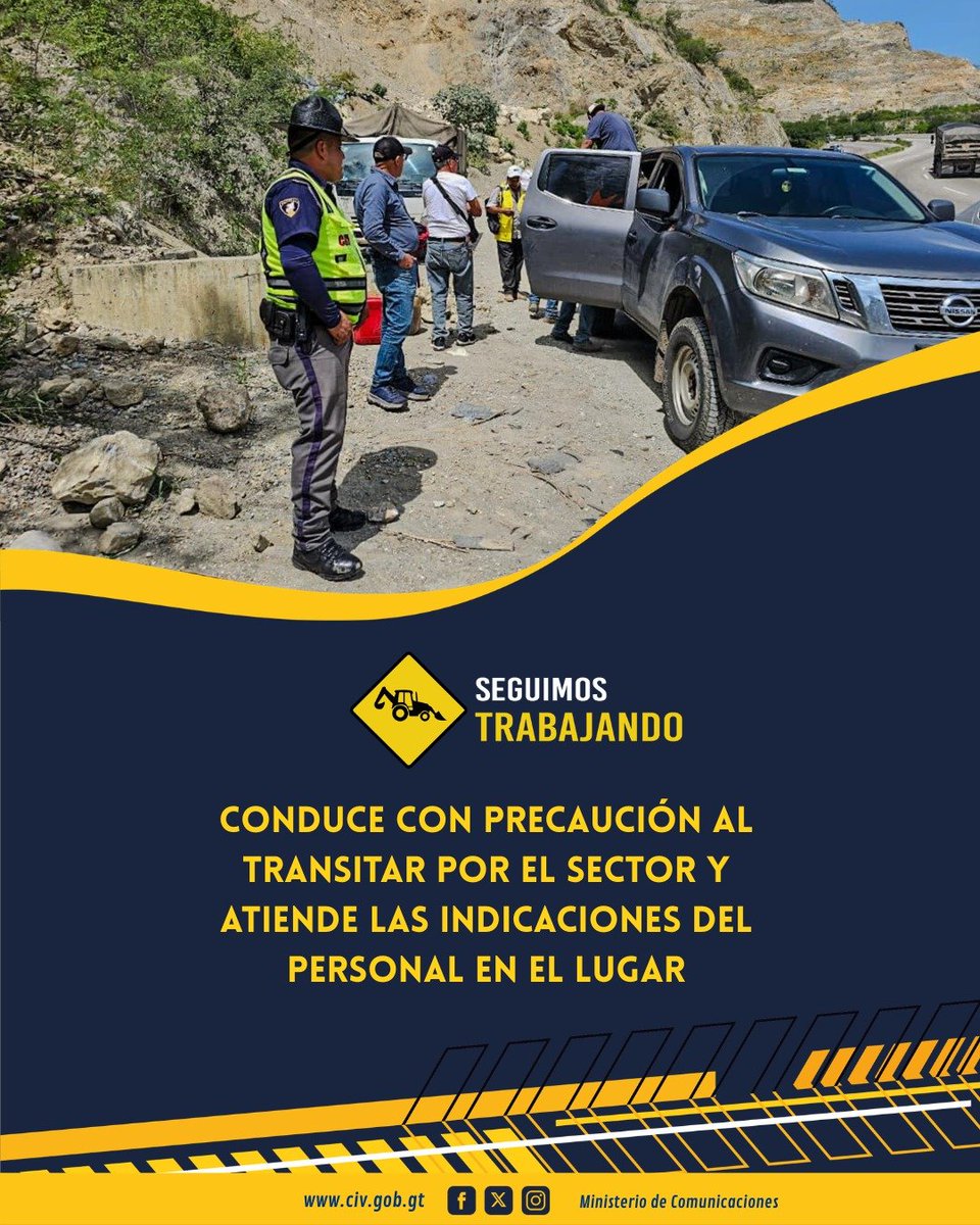 CAMINOS_CIV's tweet photo. 🚨 #EmergenciaVial | #ElProgreso
Nuestra Zona Vial 1 atiende remoción de derrumbe en la ruta CA-09 Norte, en las inmediaciones del km 66, tramo Agua Salobrega, Sanarate. Se retiraron 54 m3 de material.
#CaminosQueConectan #InfraestructuraCIV #ProtegerTransformarAvanzar #Guatemala https://t.co/FSKGRlPagZ