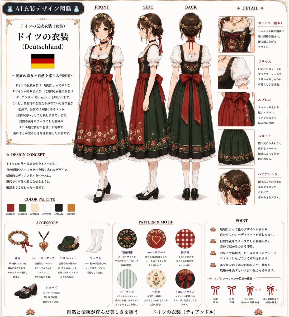 👗AI衣装デザイン図鑑👗 「世界の民族衣装 シリーズ」 Megumix 