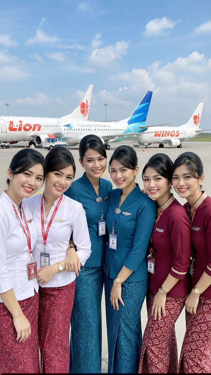 MilahPass's tweet photo. Seragam beda, semangat sama, mengudara untuk Indonesia ✈️🇮🇩
#FlightAttendant #CabinCrewLife #LionAir #GarudaAirLines #WingsAir #PramugariIndonesia https://t.co/FJsXnETzW0