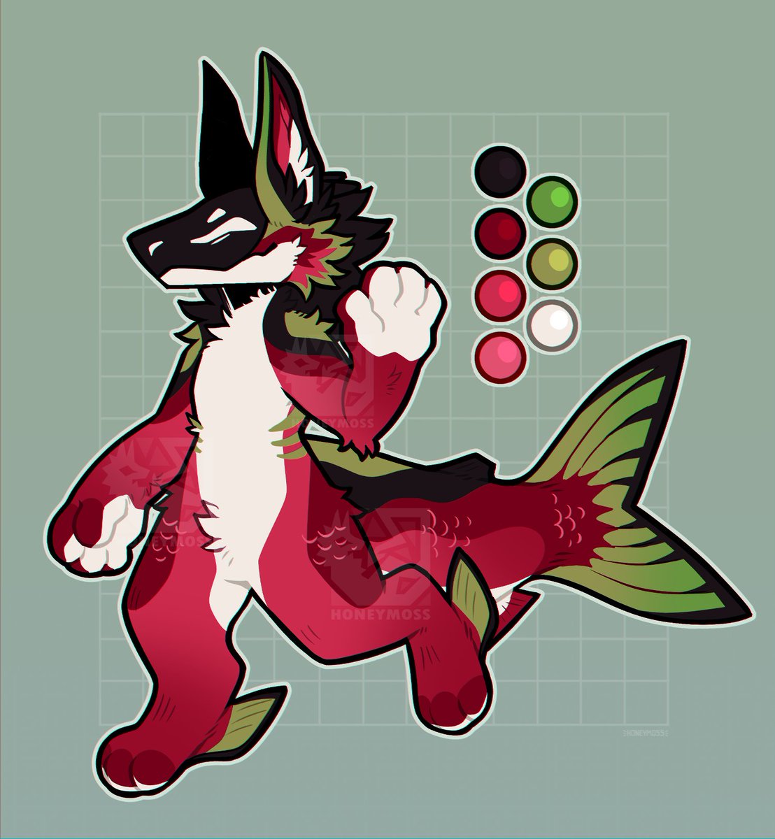 honeymoss_'s tweet photo. 🐾🐟salmon beast adopt! 🐟🐾

available on my ko-fi! https://t.co/vzTEWvxVNY