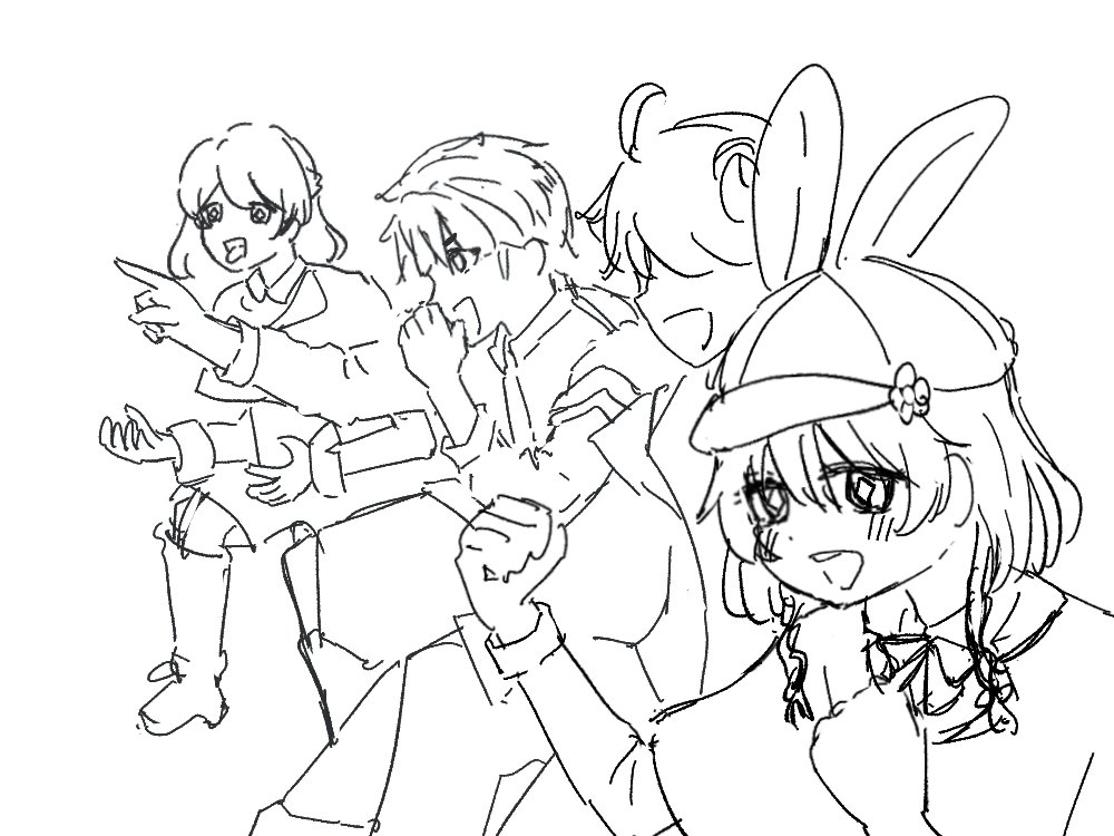 LaliqueNeal's tweet photo. これは、匿名の方から送られてきた喜ぶVtuberさんたち（※トレス）

#るいか絵
#羚羊画展
#ミナライスケッチ
#みてみてシャルちゃん https://t.co/hxkOmlwcn2