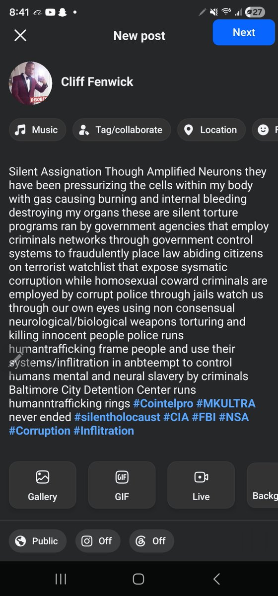 few_cliff's tweet photo. #Cointelpro #MKULTRA #CIA #FBI #NSA #Silentholocaust #treason #corruption from #within #cowards #satanism #V2k #gangstalking #psycological #torture #cybertorture #ww3 https://t.co/dvs2RKj68o