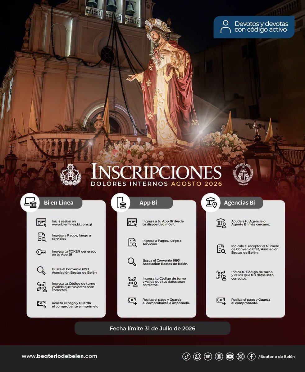 Fervortradicion's tweet photo. [ Información ]

Templo Beatas de Belén

🚨 RECORDATORIO 🚨 https://t.co/63VzuZTLl9