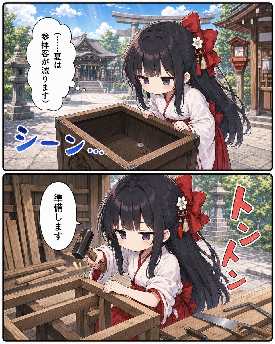 Guesswhosback9A's tweet photo. 参拝客が減った神社で巫女さんが始めた夏限定の商売とは(1/2) https://t.co/kwqG78OhPk
