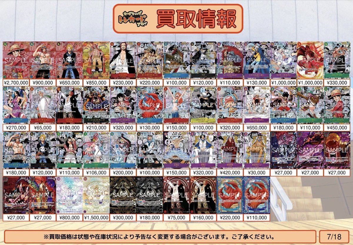 ワンピース買取情報】 モンキー・D・ルフィ レッドスーパーパラレル