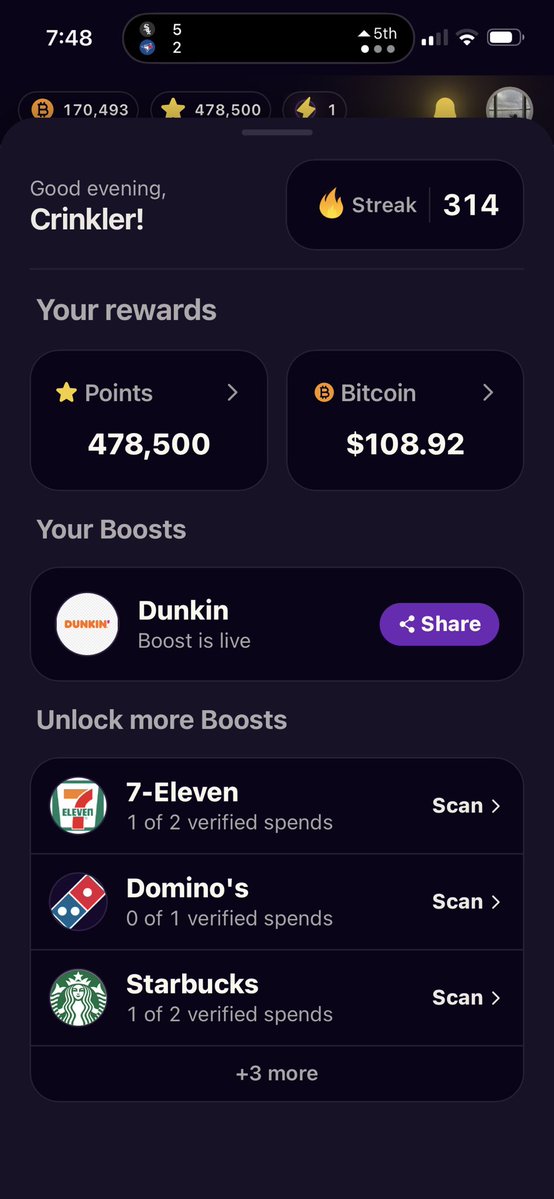 BiglyMoney's tweet photo. @BTCWealthWar 2 verified Dominos spends on Crinkl would enable a boost bonus. More rewards (sats) for you. https://t.co/GLywYR633P