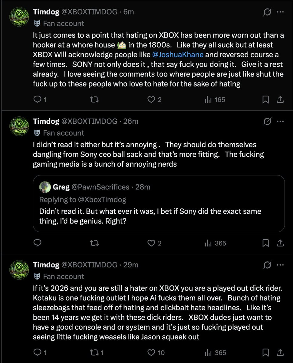 iMacEnjoyer's tweet photo. how do you become this fucking schizophrenic about Xbox lmfao https://t.co/HfJf7v9P6v