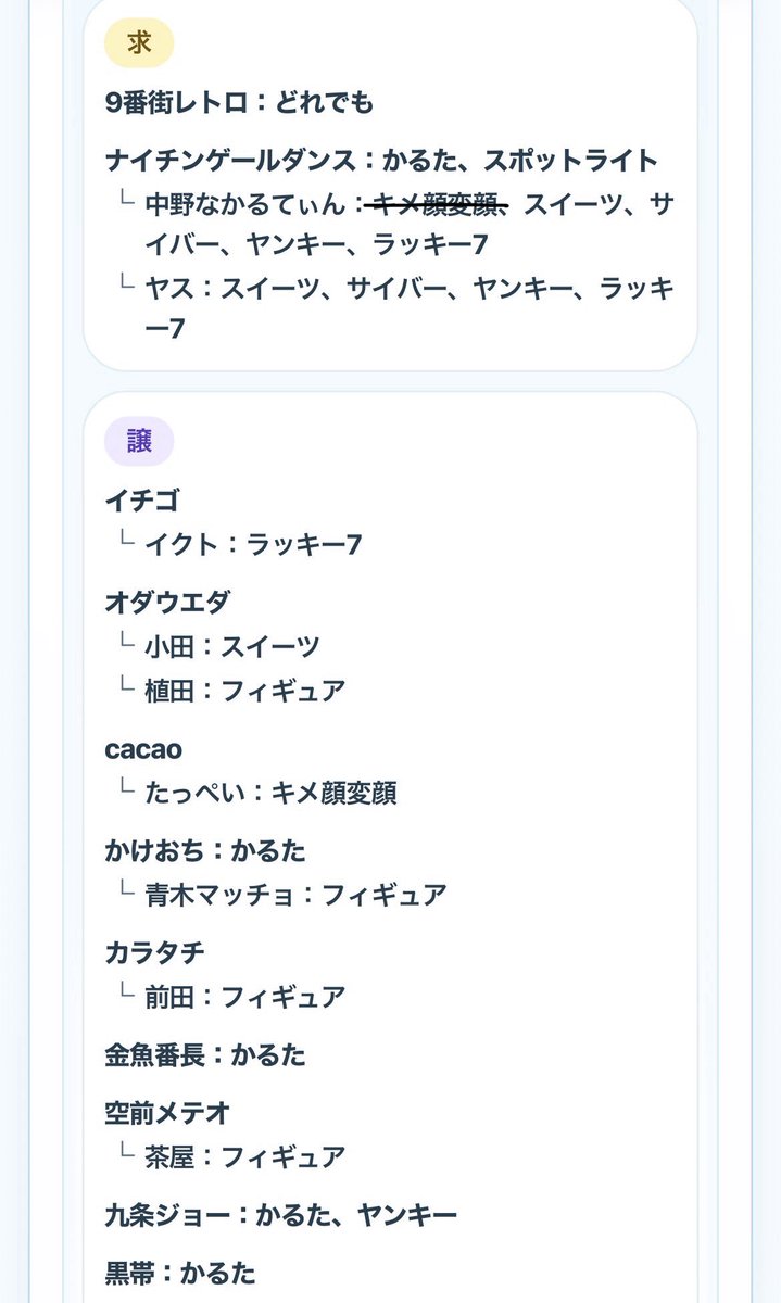 soa_desuga22's tweet photo. よしもとコレカ 交換

求】ナイチンゲールダンス>9番街レトロ
サイバーカード かるたカードは無限回収しております。

※ナイチンのフィギュアカード、キメ顔変顔カード、9番街なかむらのフィギュアカードは求めておりません

譲】 画像1~4枚目

郵送のみ📮 条件の良い方優先
お気軽にお声がけください https://t.co/uIGsHMTWnB