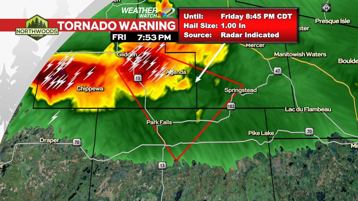 WJFW12's tweet photo. A Tornado Warning has been issued within our viewing area until Jul 17 8:45PM CDT.
Check the Weather Watch 12 Weather App or go to https://t.co/8wQBIxA6WF for more information. #wiwx https://t.co/5PKJjIzPSS