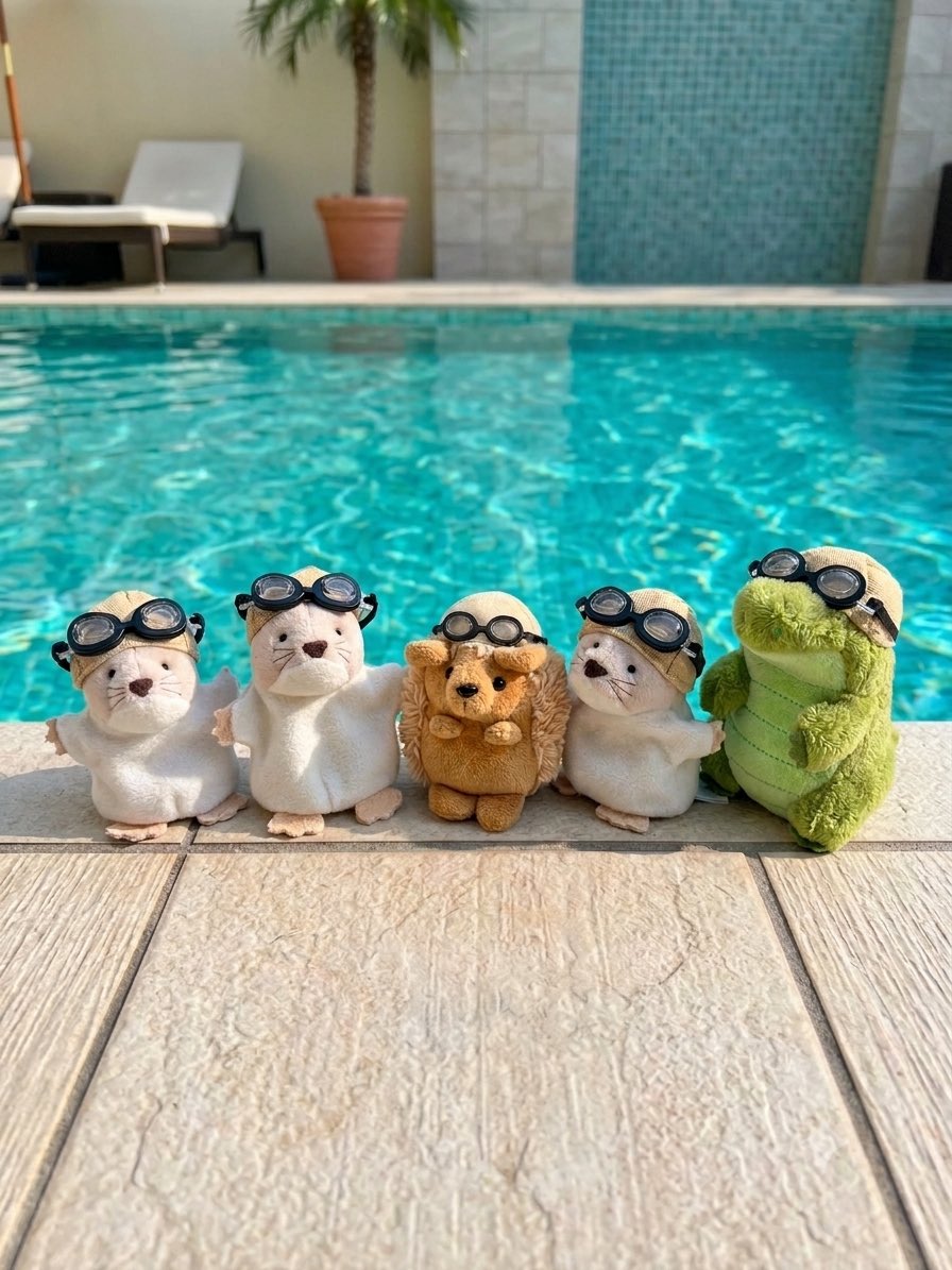 mofus_life's tweet photo. 夏休みの準備バッチリ❗️🐭🦔🐊🛟 https://t.co/6oFCXzMMgK