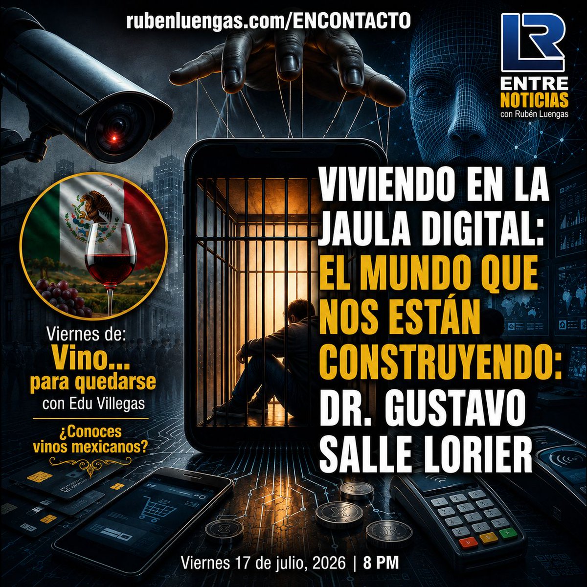 rubengluengas's tweet photo. Hoy 8:00 pm. | Viviendo en la jaula digital: El mundo que nos están construyendo: Dr. Gustavo Salle Lorier | #ENVIVO | Sigue nuestra emisión en este enlace: https://t.co/UXkd5VVBib https://t.co/1v3ZRvYV6g